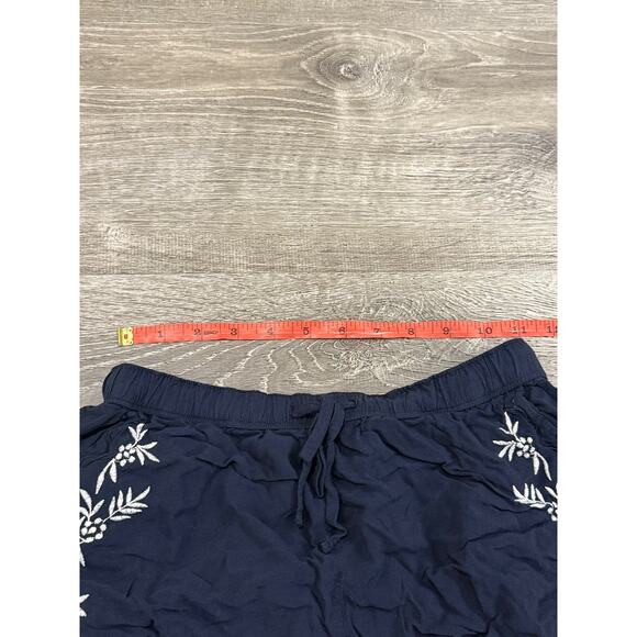 Abercrombie& Fitch Blue Linen Blend Embroidered Shorts Women's Small Boho - Picture 3 of 5